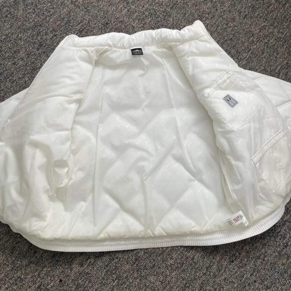 Adidas White Quilted Puffer Jacket Diamond Stitch Full Zip Mens‎ Large L